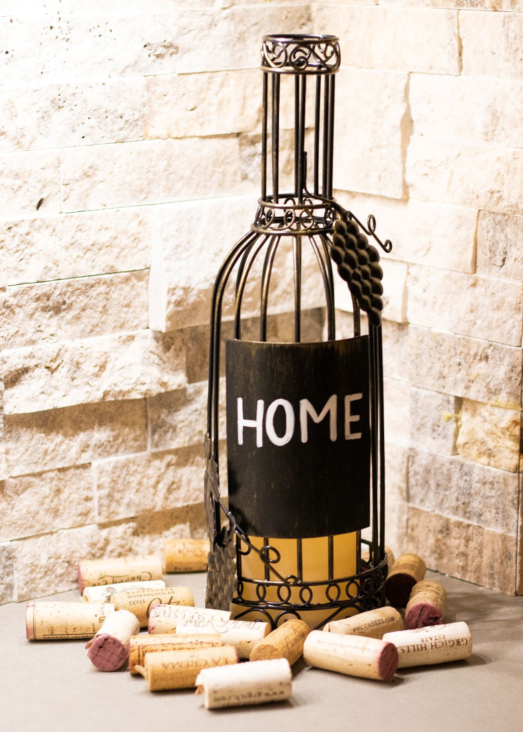 Wine Bottle Flameless Candle Holder by Sophie's Joy
